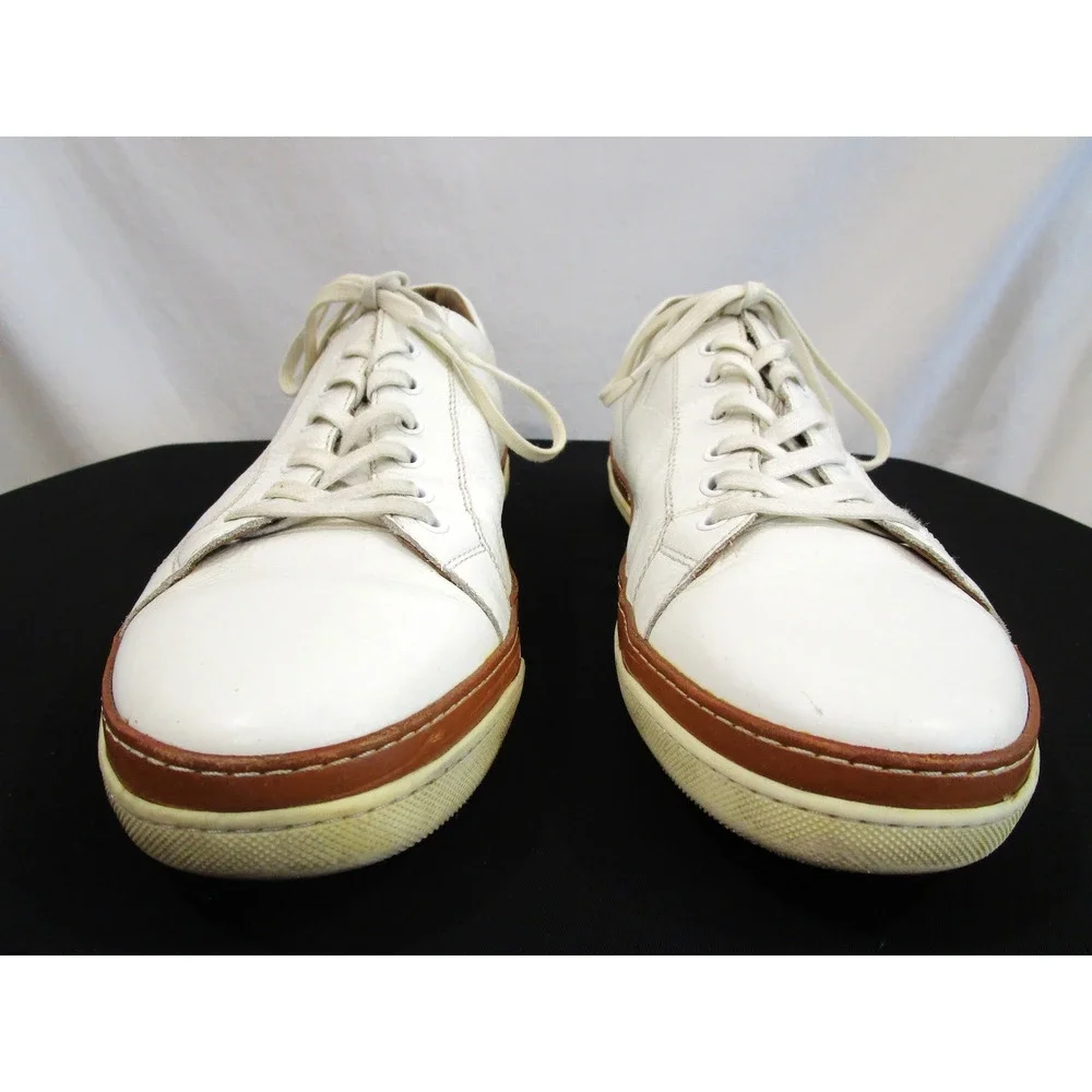 Allen Edmonds Porter Derby Low Top White Leather Sneaker Men Sz 14 D